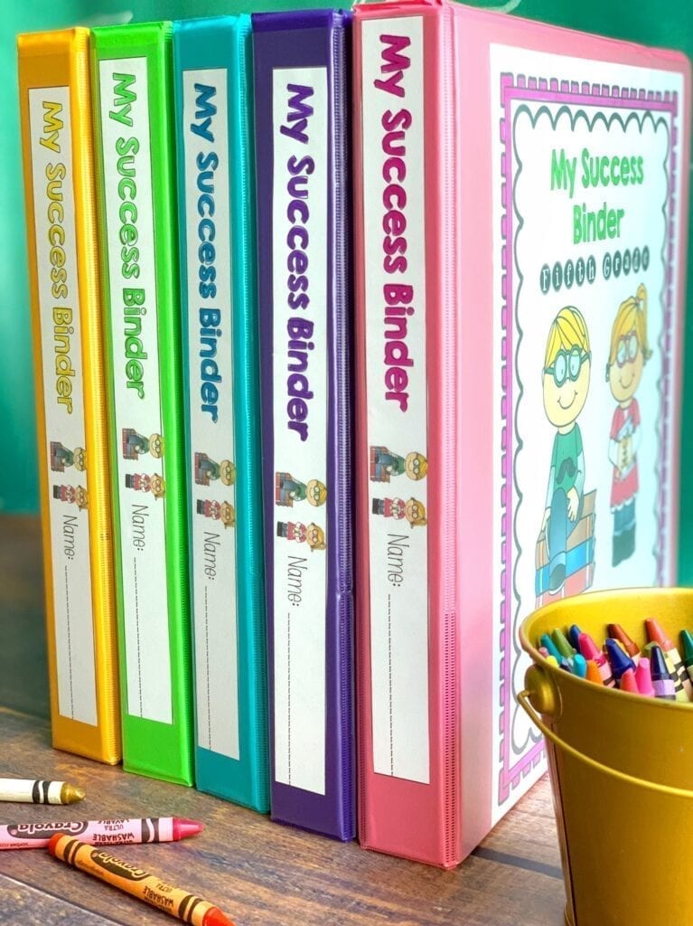 Student Data Binders vertically stacked
