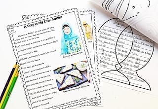 A day in my life story text with images and compare and contrast exercise