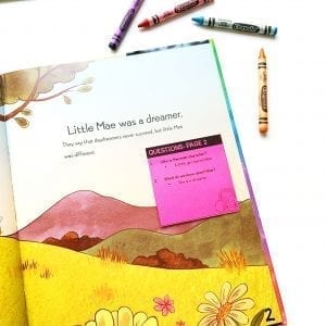 Picture of Ask and answer questions in literature Standard sticky note in Mae Among the Stars book