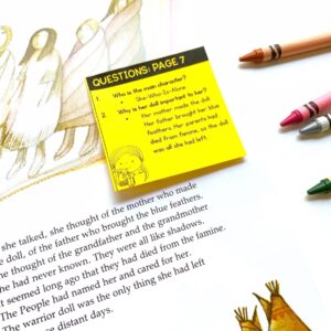 Image showing sticky note strategy for Mentor Text and Teaching Folktales to 2nd Grade