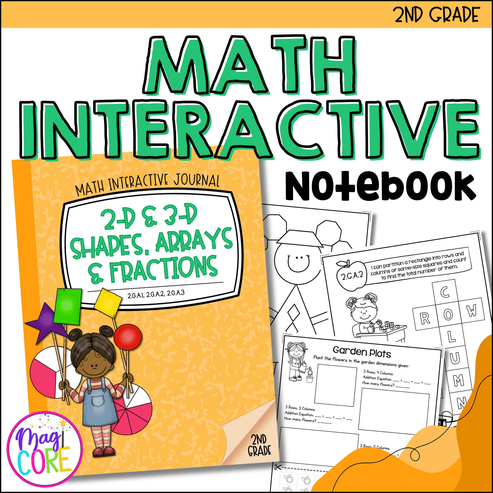 2nd Grade Geometry Interactive Journal CCSS Standards 2.G.A.1, 2.G.A.2, 2.G.A.3