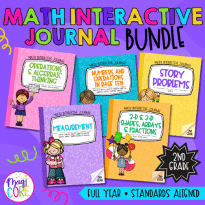 2nd Grade Math Interactive Journal Bundle - All Common Core Standards Activities