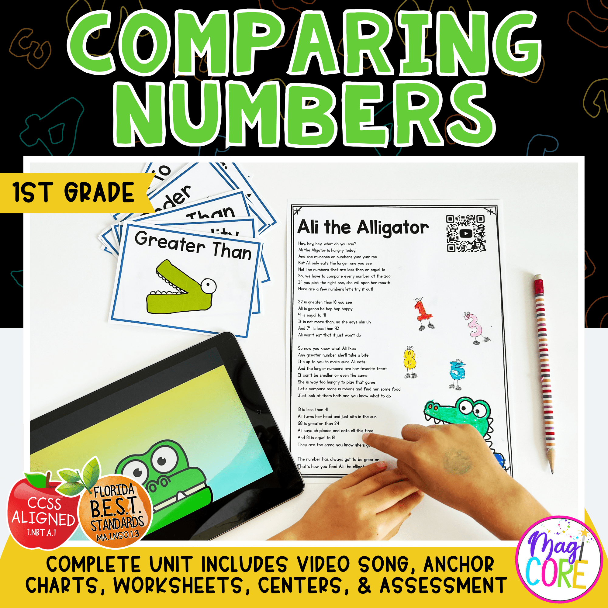 Comparing Numbers Greater Than Less Than Worksheets Activities 1st Grade