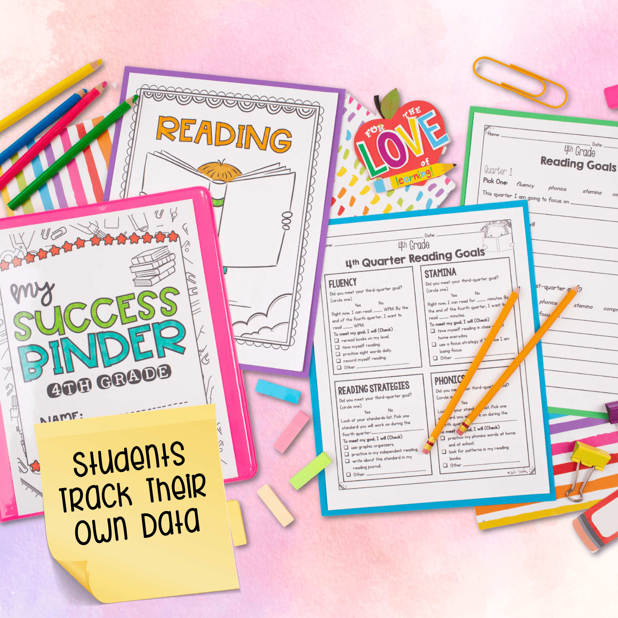Teacher & Student Data Tracking Binder Collection Sheet Notebook 4th Grade - Image 2