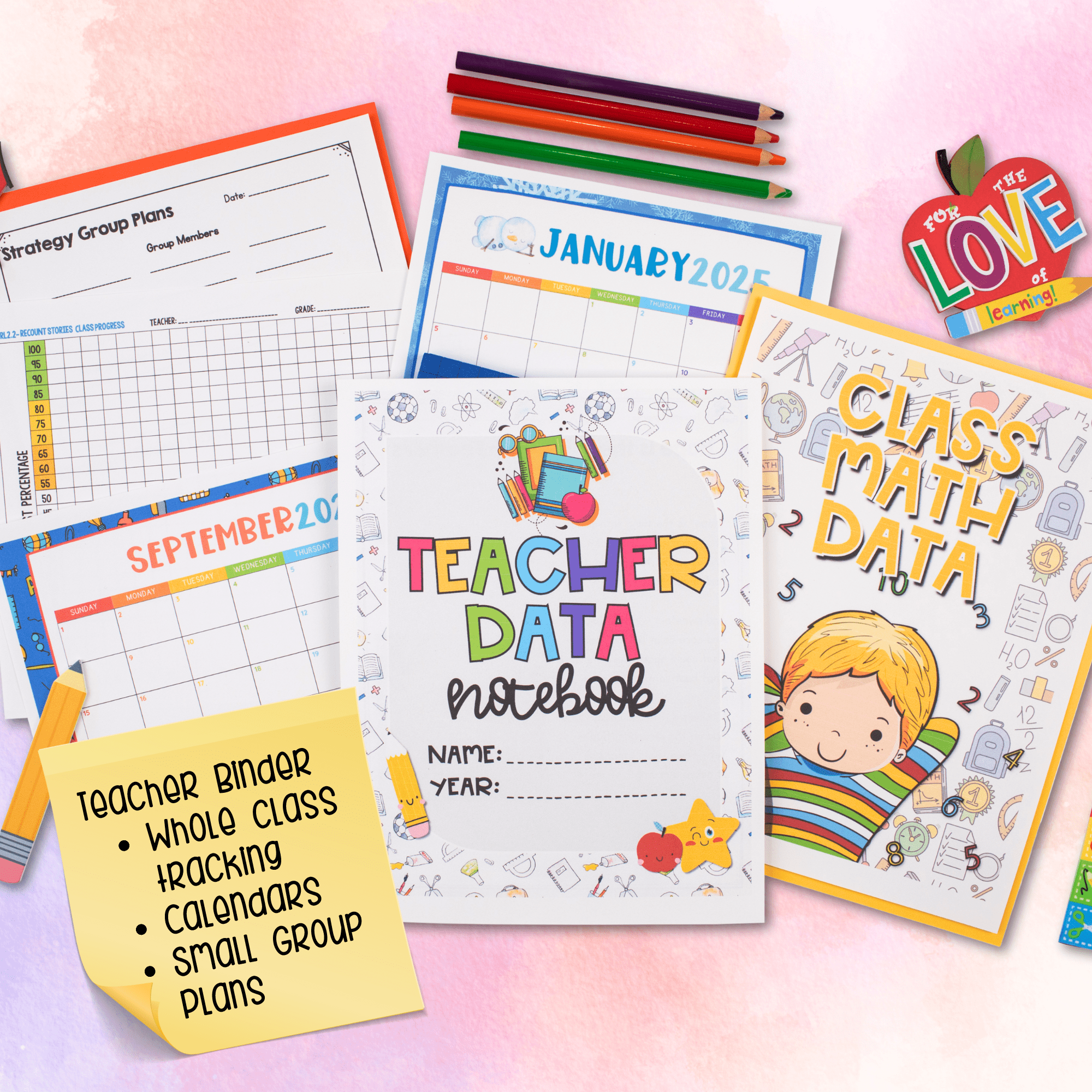Teacher & Student Data Tracking Binder Collection Sheet Notebook 4th Grade - Image 4