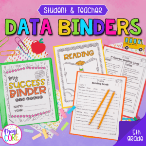 Teacher & Student Data Tracking Binder Collection Sheet Notebook 5th Grade