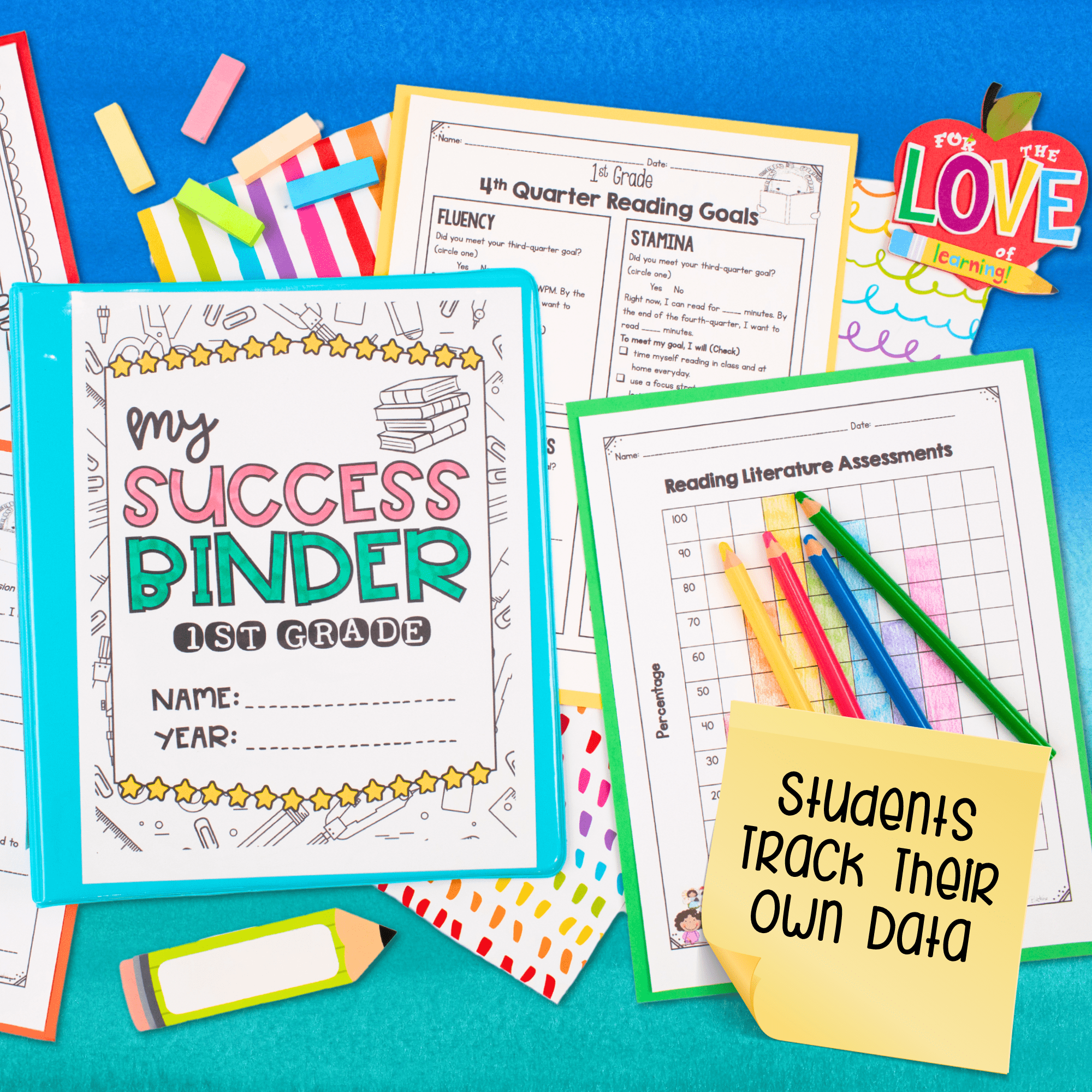 Teacher & Student Data Tracking Binder Collection Sheet Notebook 1st Grade - Image 2