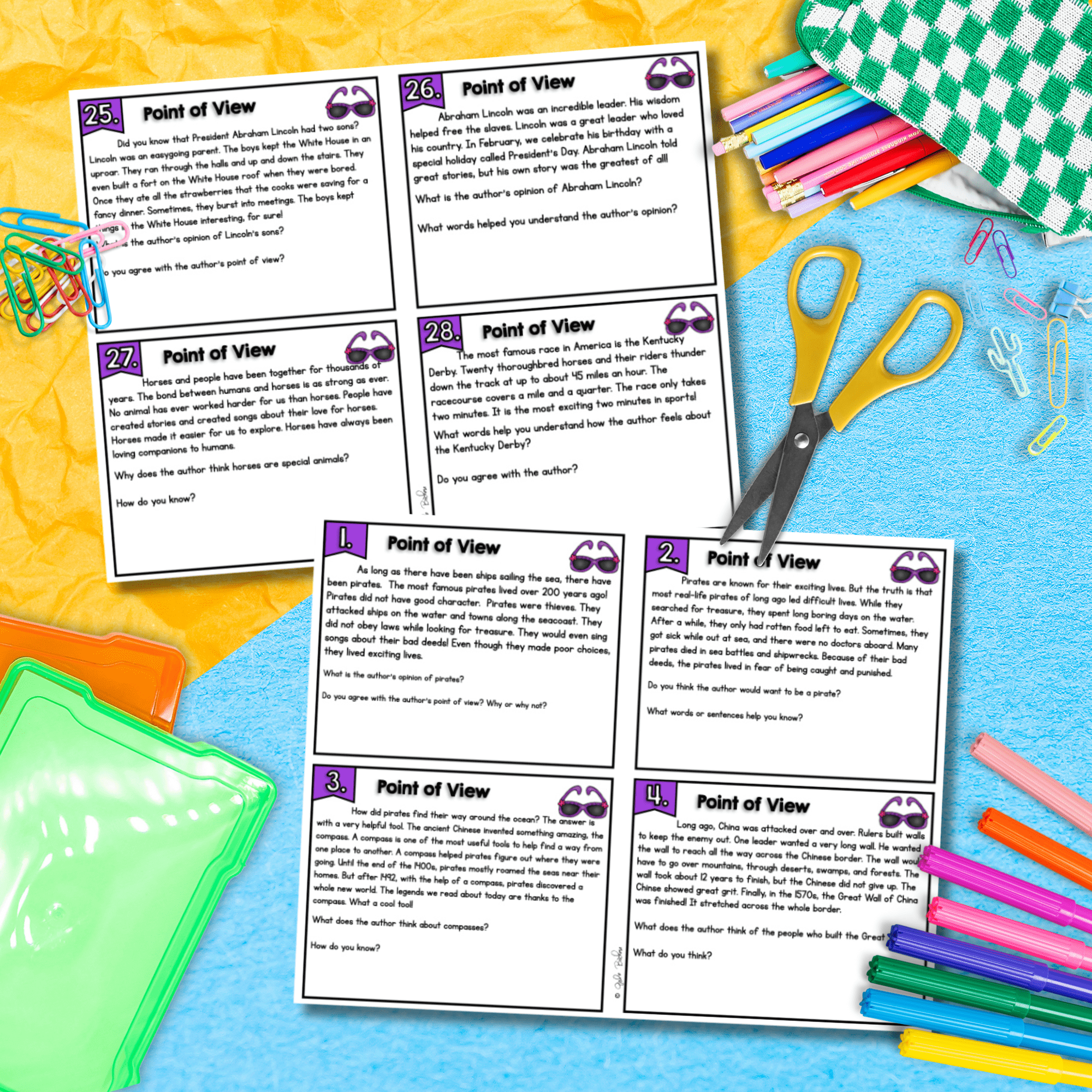 Author's Point of View Perspective Purpose Reading Task Cards 3rd Grade RI.3.6 - Image 2