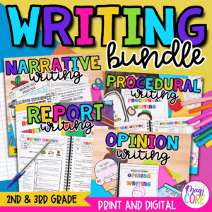 2nd & 3rd Grade Writing Bundle - Narratives, Opinions, Reports & Explanatory
