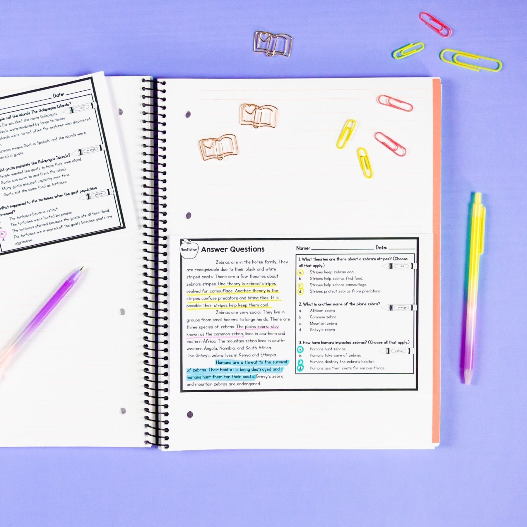 2nd Grade Reading Comprehension Exit Tickets Slips Literature Informational Text - Image 4
