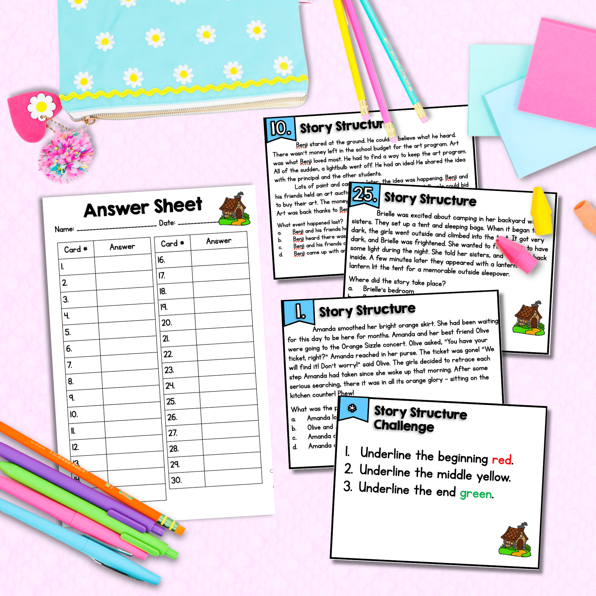 Story Structure Character Setting Plot Task Cards 2nd RL2.5 FL BEST ELA.2.R.1.1 - Image 3