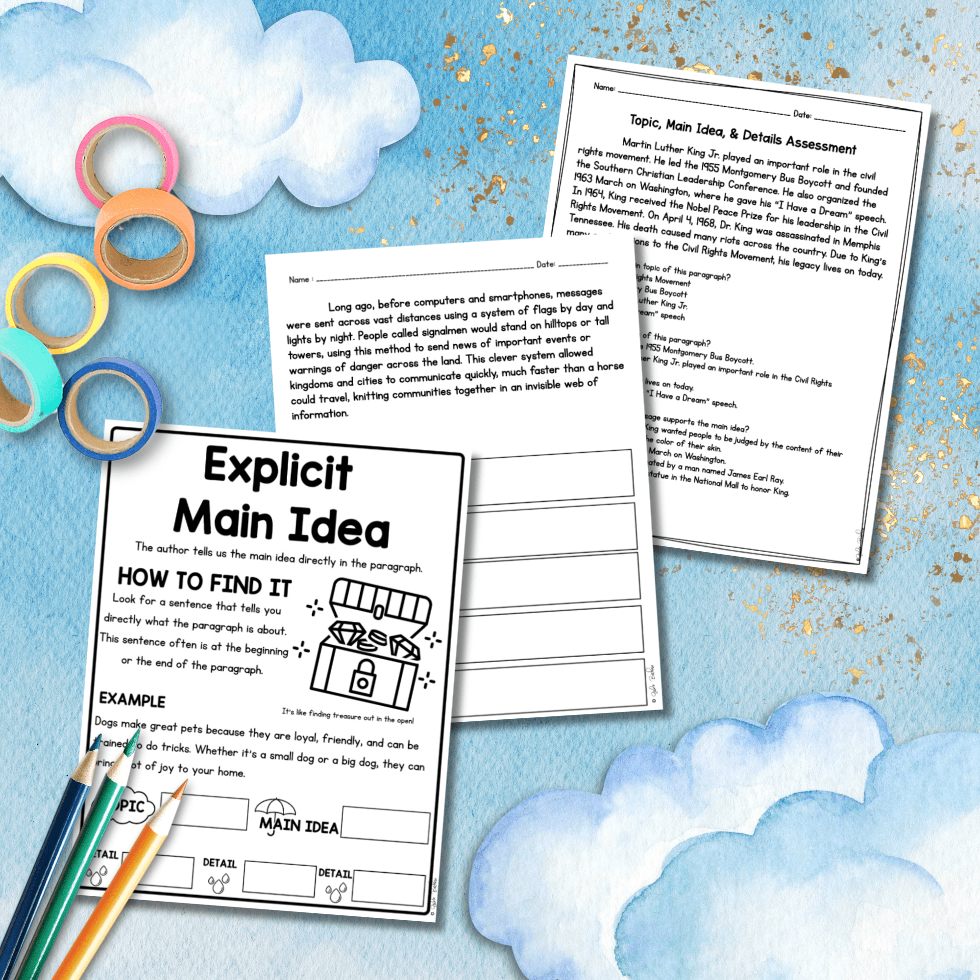 Topic, Main Idea, Details Short Reading Comprehension Passages RI.2.2 RI.2.8 - Image 3