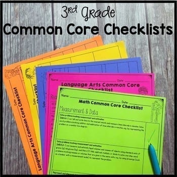 3rd Grade Common Core Checklists