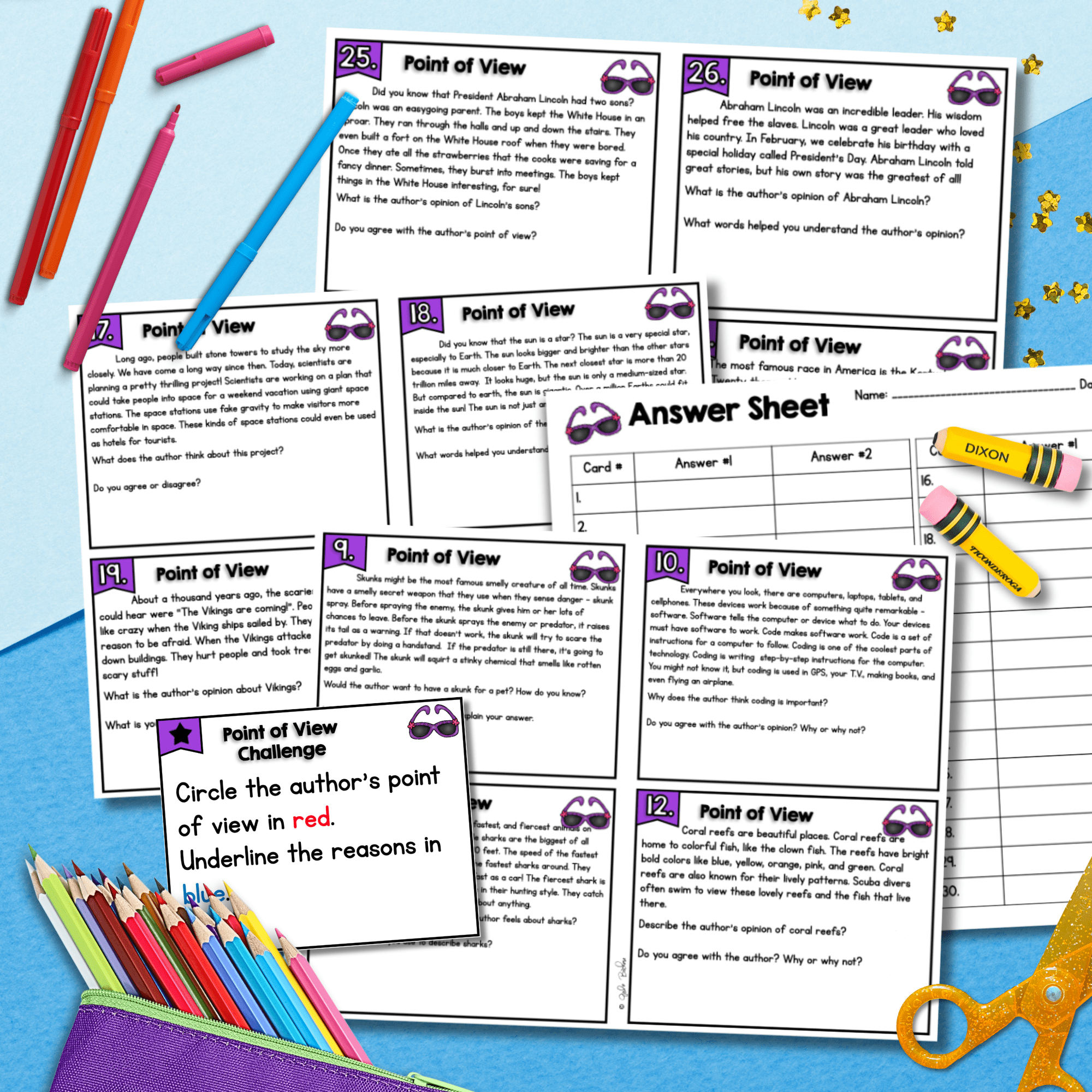 Author's Point of View Perspective Purpose Reading Task Cards 3rd Grade RI.3.6 - Image 4