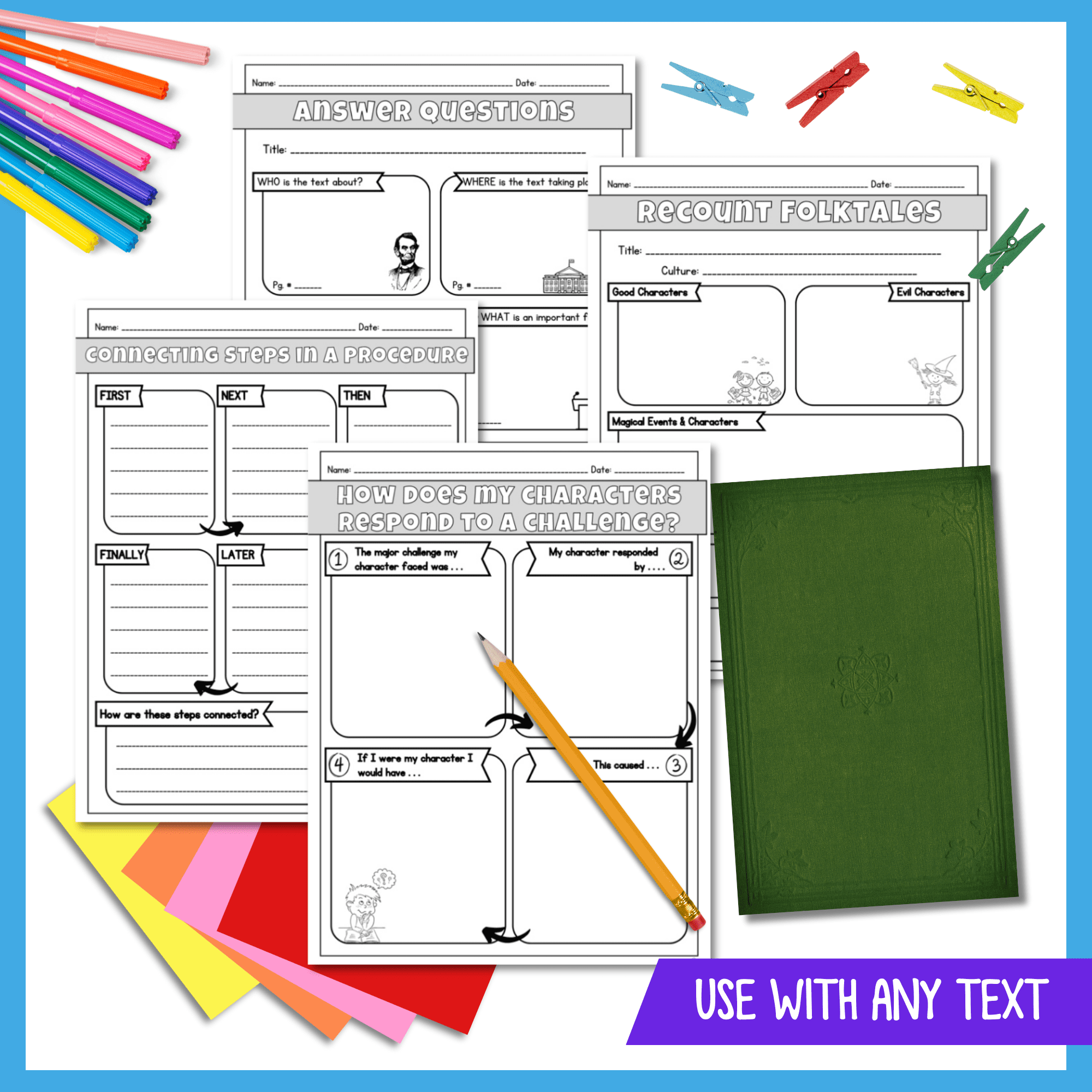 Reading Comprehension Graphic Organizers Fiction & Nonfiction Response 2nd Grade - Image 4