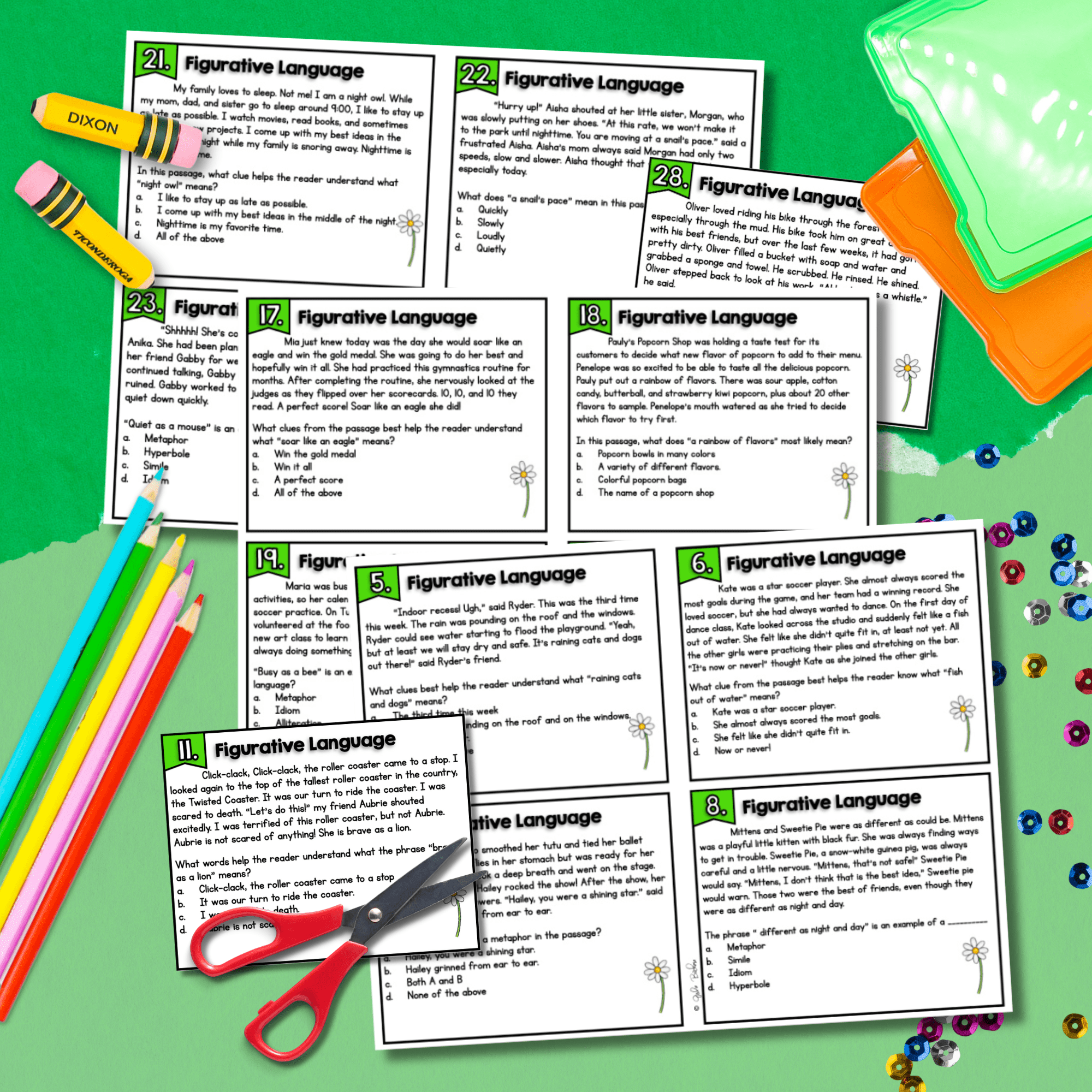 Figurative Language Task Cards - Literal and Nonliteral Language 3rd Grade RL3.4 - Image 4