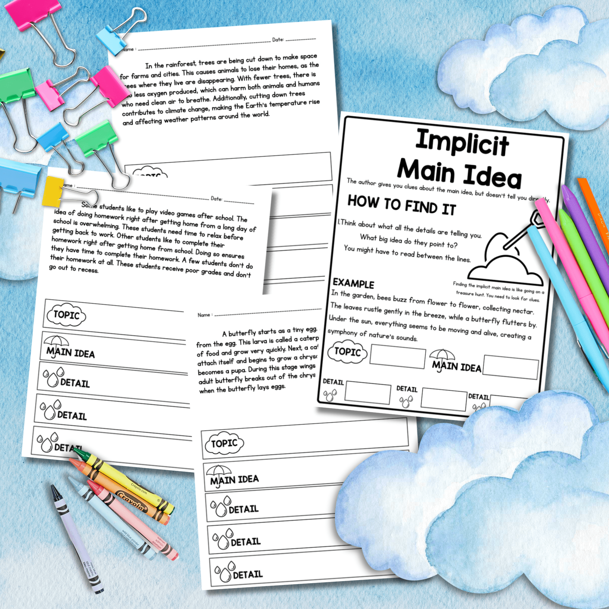 Topic, Main Idea, Details Short Reading Comprehension Passages RI.2.2 RI.2.8 - Image 4