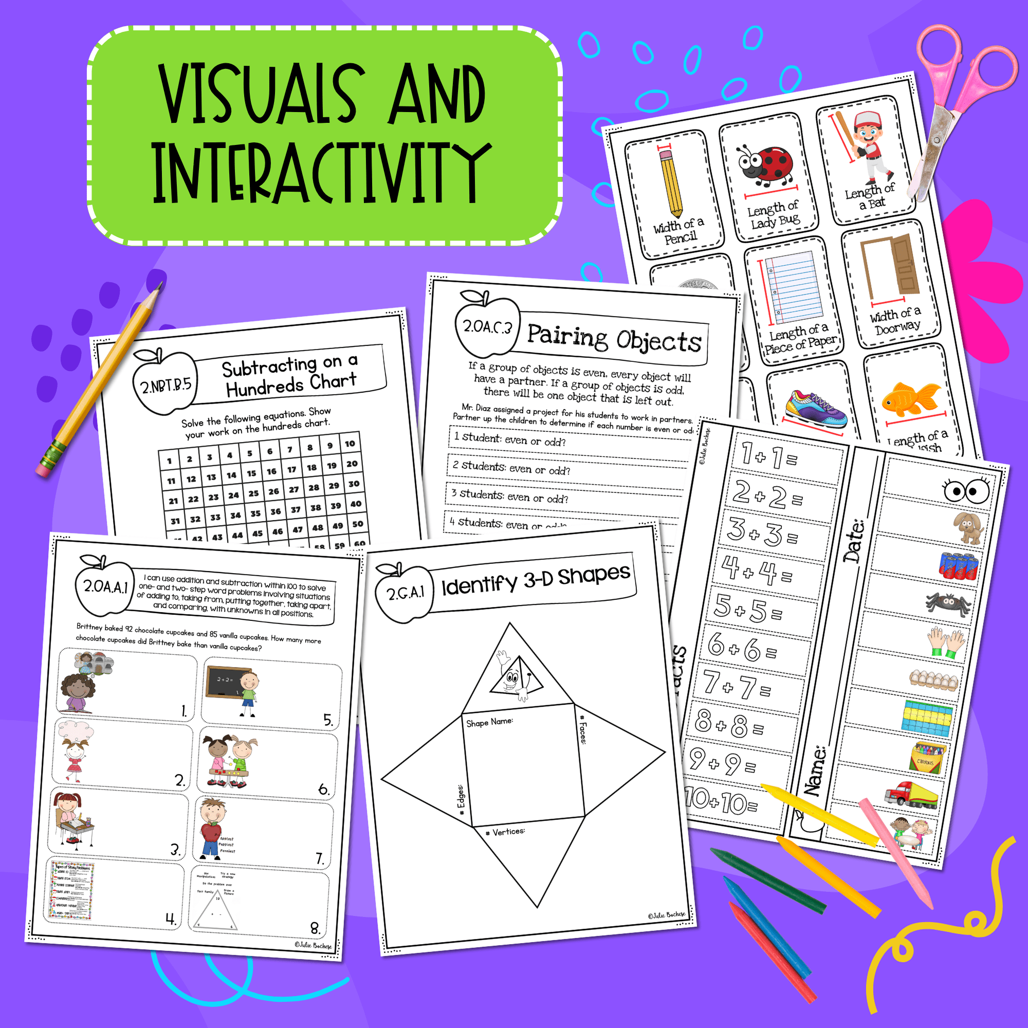 2nd Grade Math Interactive Journal Bundle - All Common Core Standards Activities - Image 4