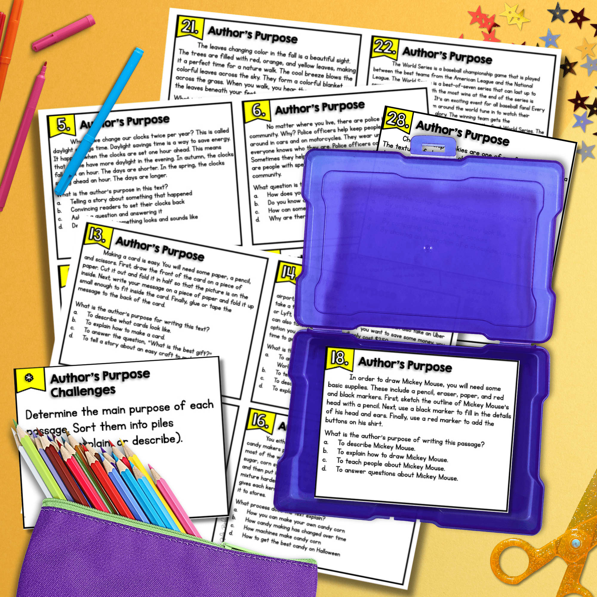 Author's Purpose in Nonfiction Task Cards 2nd Grade RI.2.6 & FL BEST ELA.2.R.2.3 - Image 4
