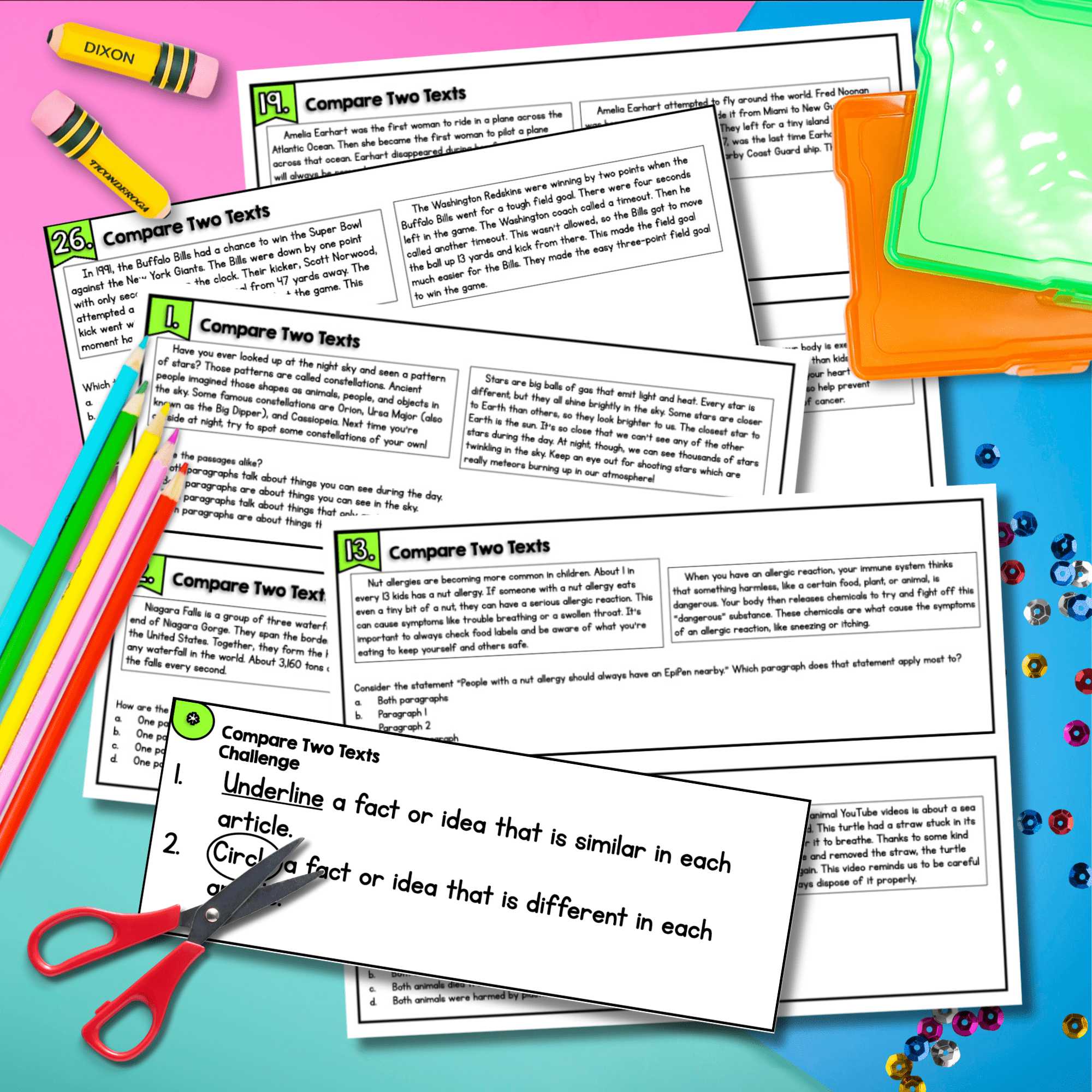 Compare & Contrast Nonfiction Reading Task Cards - 2nd & 3rd Grade RI.2.9 RI.3.9 - Image 4