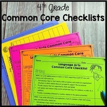 4th Grade Common Core Checklists