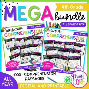 4th Grade Reading Comprehension MEGA Bundle - Leveled Reading Passage Units