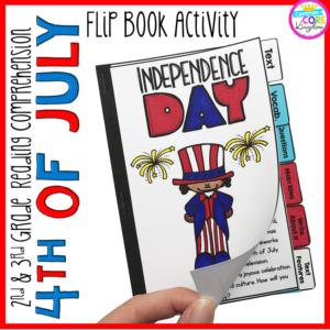 4th of July Comprehension Flip Book Activities- 2nd & 3rd grade