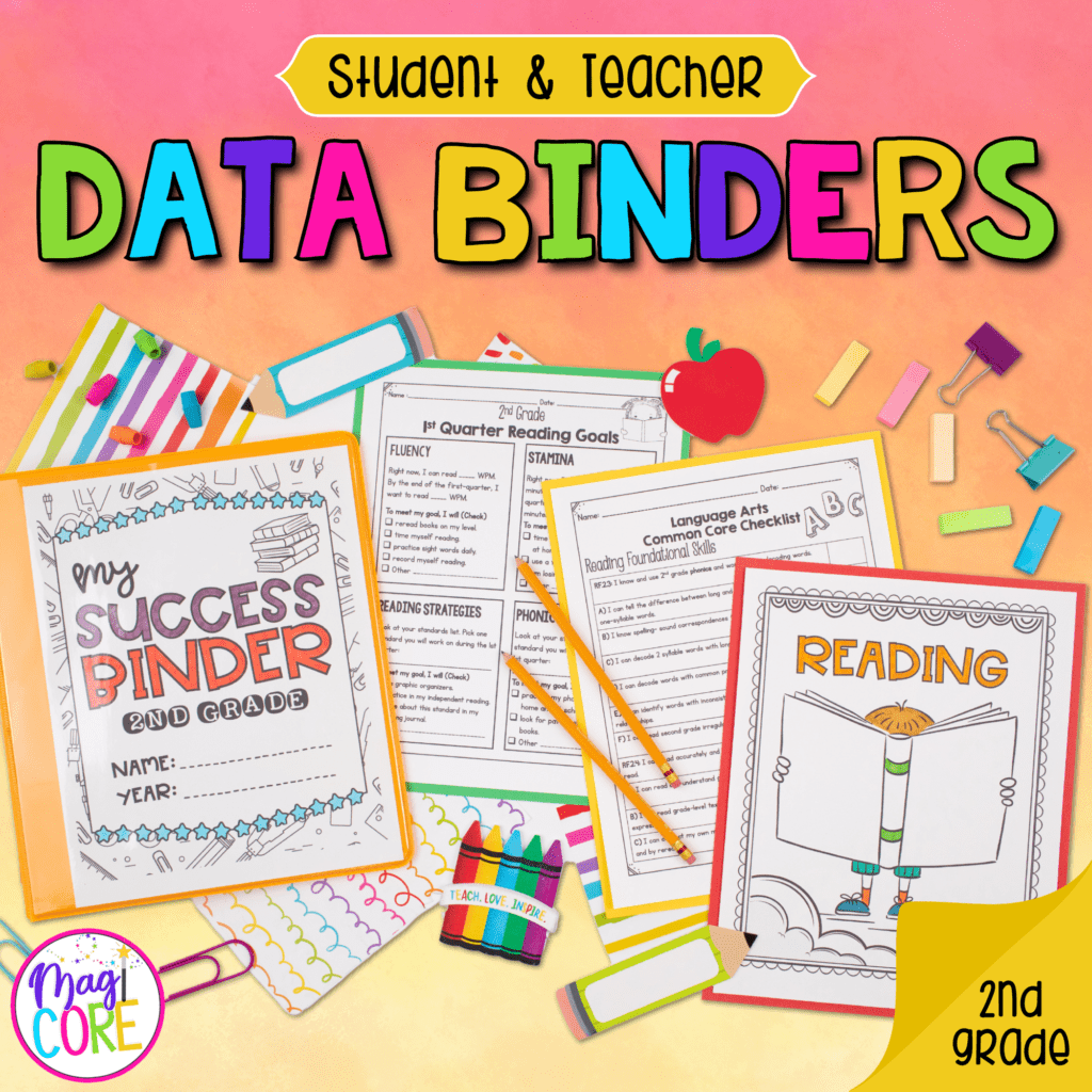 Teacher & Student Data Tracking Binder Collection Sheet Notebook 2nd Grade