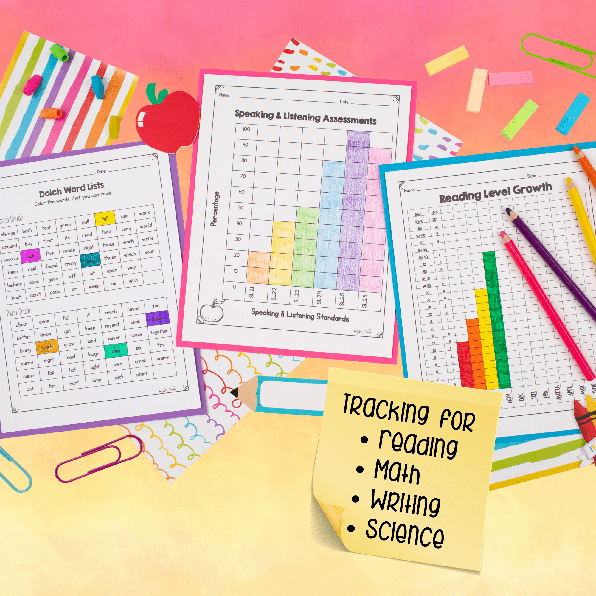 Teacher & Student Data Tracking Binder Collection Sheet Notebook 2nd Grade - Image 3