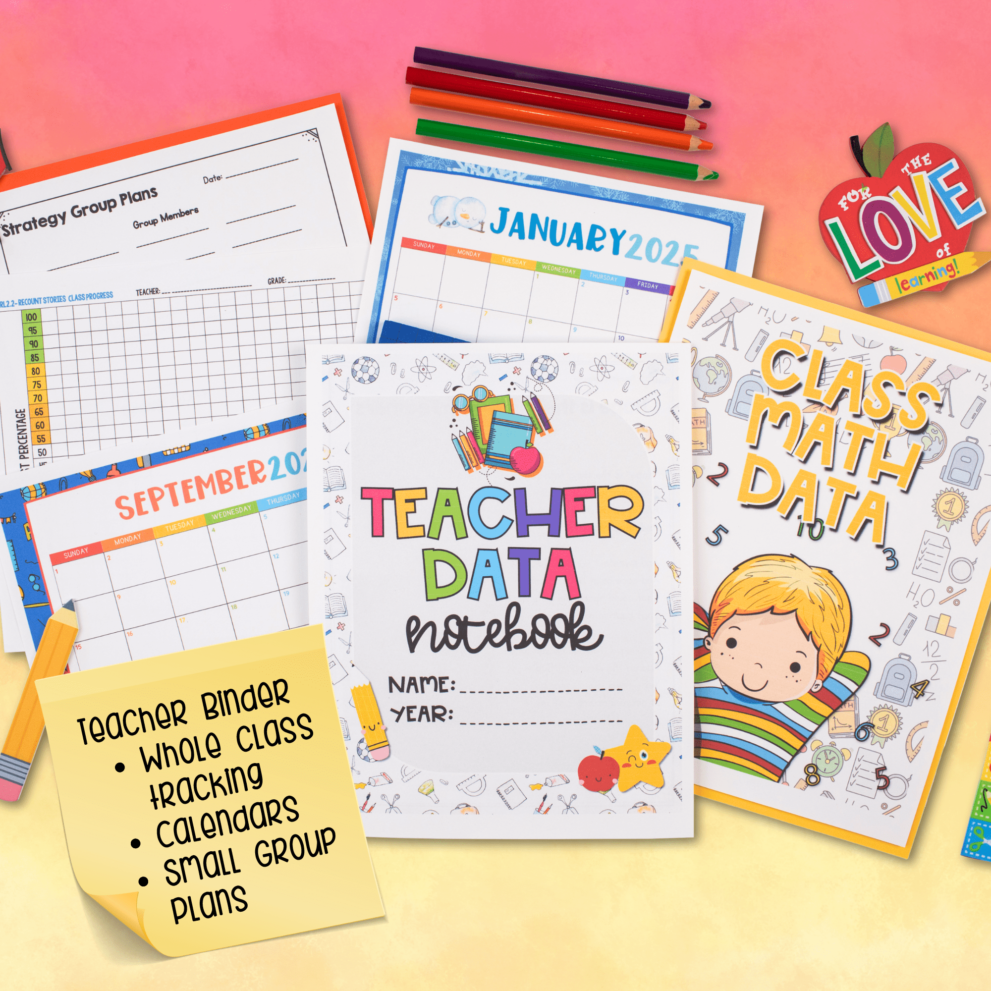 Teacher & Student Data Tracking Binder Collection Sheet Notebook 2nd Grade - Image 4