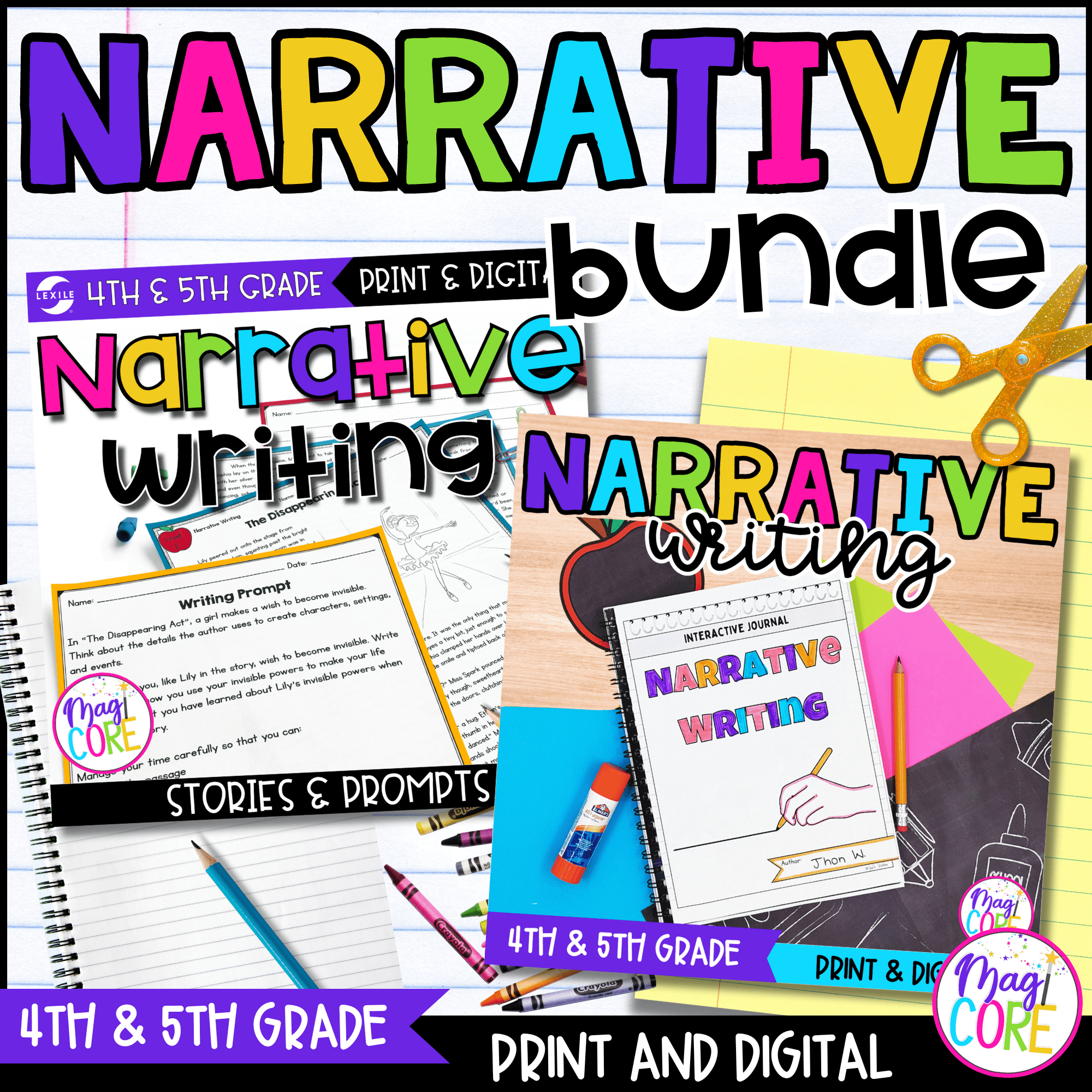 Narrative Writing Bundle - 4th & 5th Grade Narratives, Passages & Prompts