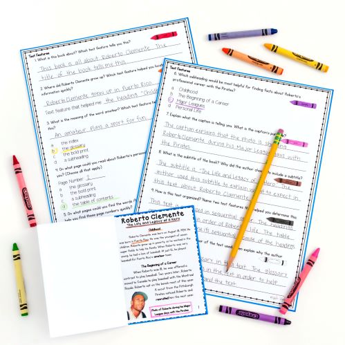 Nonfiction Text Features Passages, Anchor Chart, Worksheets - RI.2.5 & RI.3.5 - Image 3