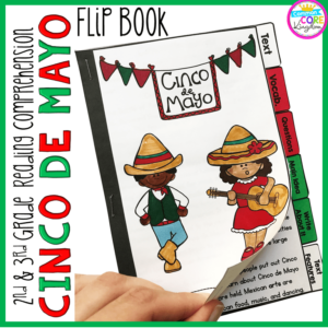 Cinco de Mayo Reading Comprehension Flip Book Activities- 2nd & 3rd grade