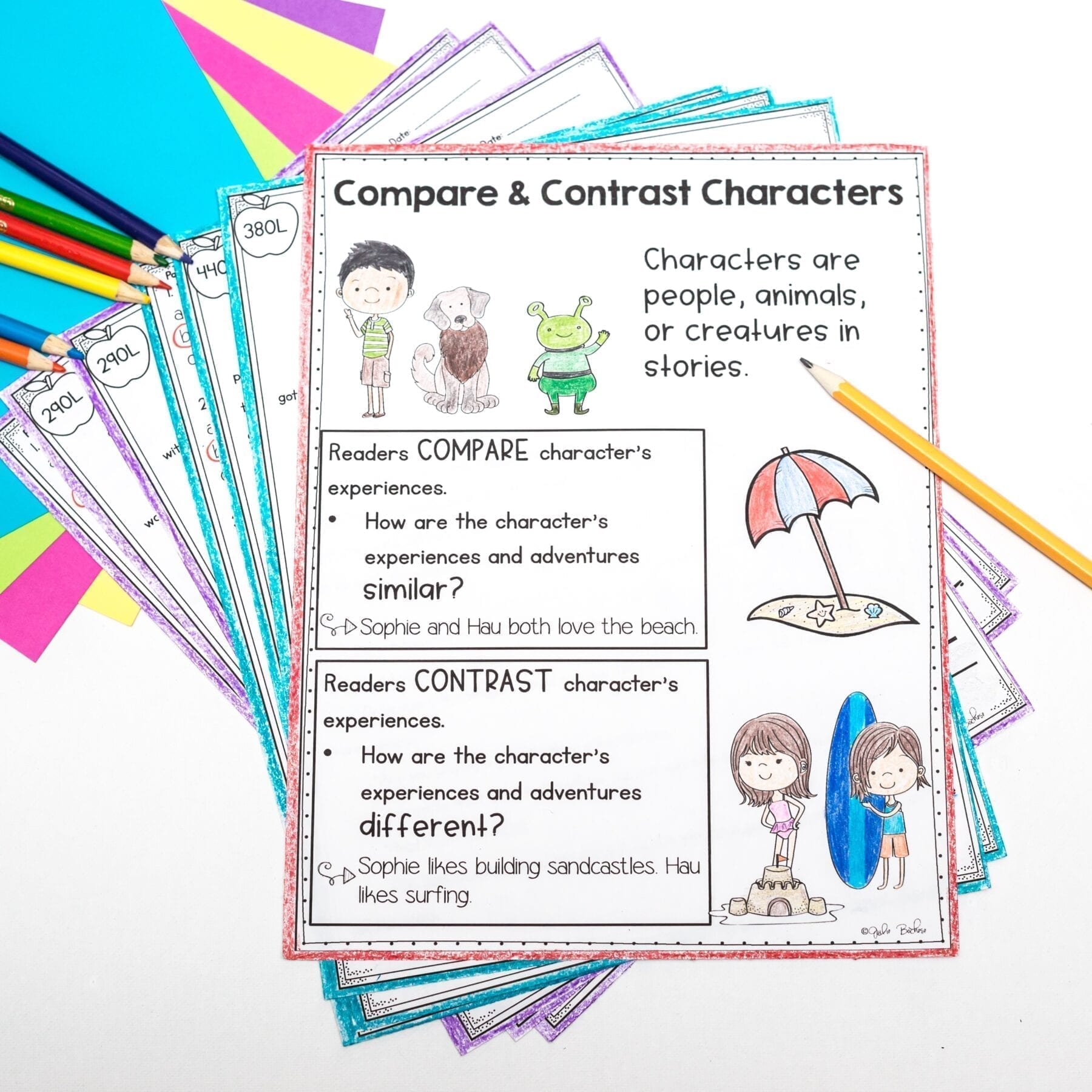 Compare & Contrast Stories - 1st Grade RL.1.9 Reading Passages Worksheets RL1.9 - Image 2