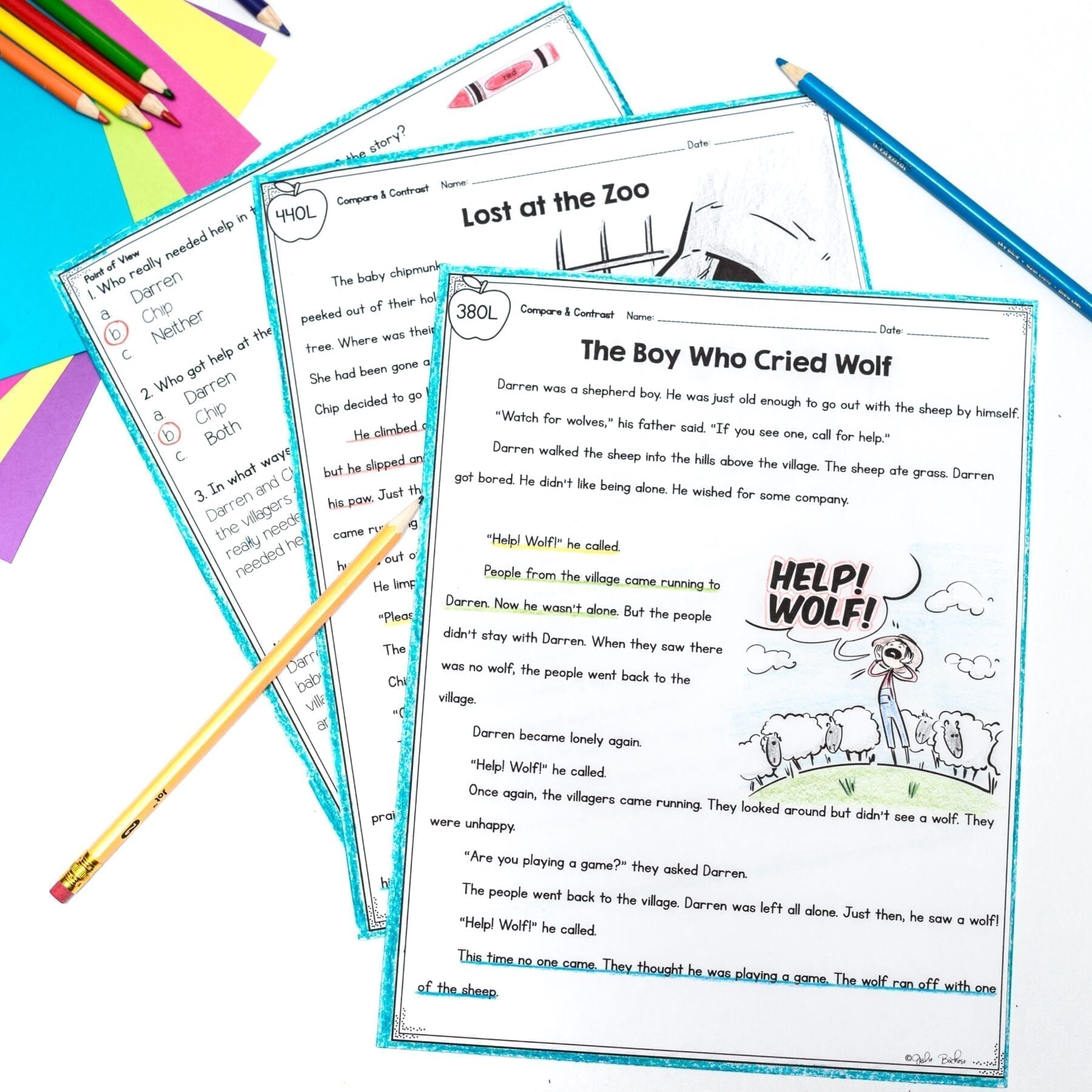 Compare & Contrast Stories - 1st Grade RL.1.9 Reading Passages Worksheets RL1.9 - Image 4