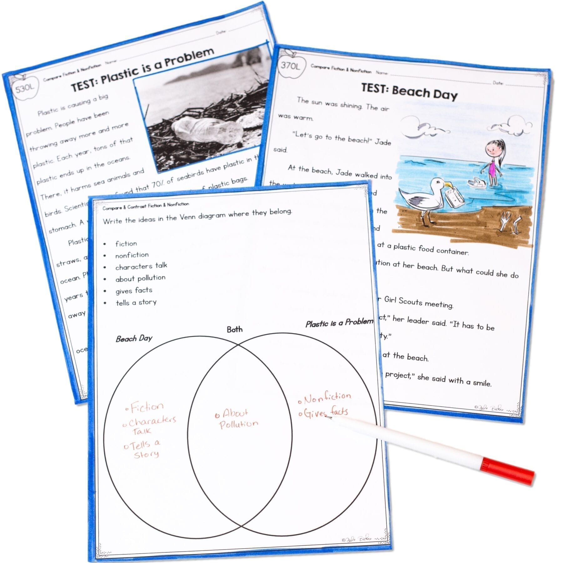 Compare Fiction & Nonfiction 1st Grade RL.1.5 Reading Passages Worksheets RL1.5 - Image 3