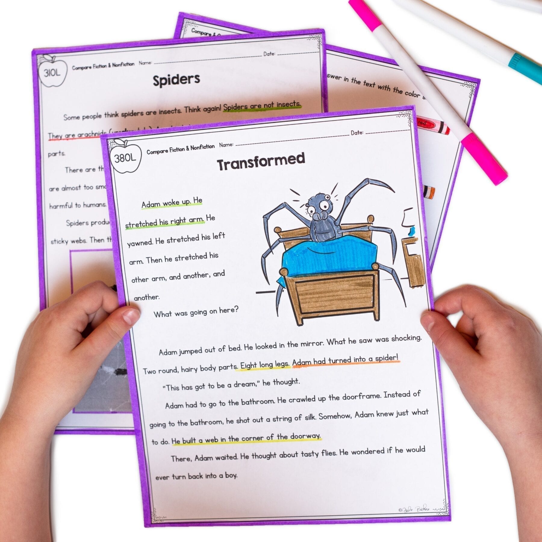 Compare Fiction & Nonfiction 1st Grade RL.1.5 Reading Passages Worksheets RL1.5 - Image 4