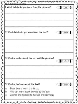 Describe Key Ideas Using Illustrations & Details Reading Passages RI1.7 RI.1.7 - Image 4