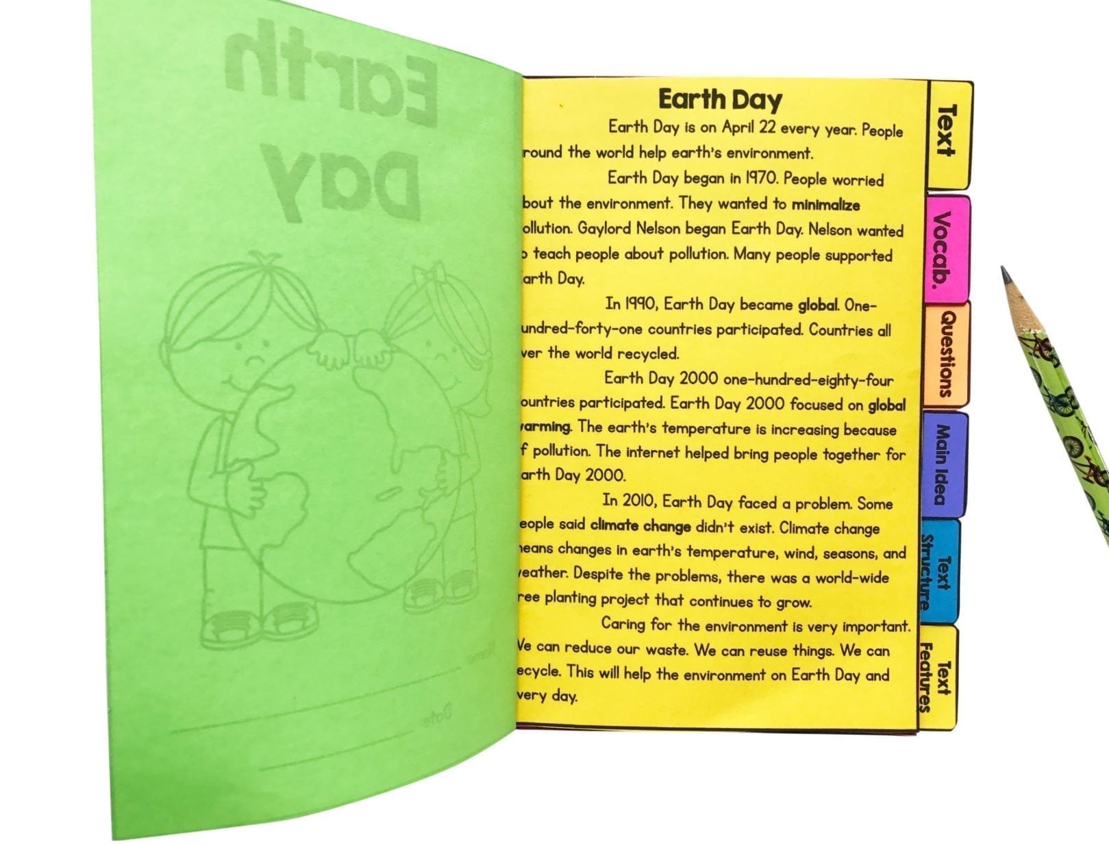 Earth Day Reading Comprehension Flip Book Activities - 2nd & 3rd grade - Image 4