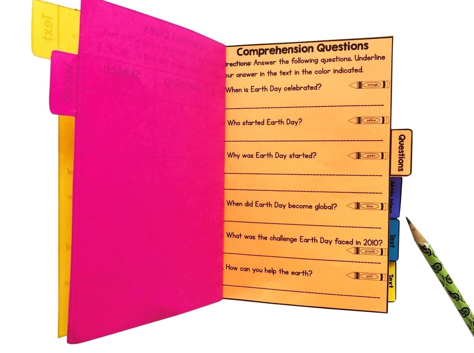 Earth Day Reading Comprehension Flip Book Activities - 2nd & 3rd grade - Image 5