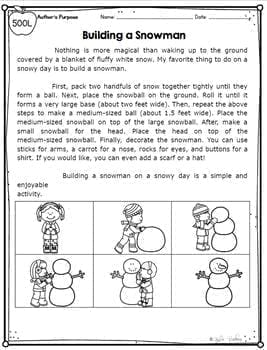 Author's Purpose - 2nd Grade RI.2.6 - Reading Comprehension Passages Worksheets - Image 2