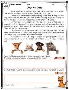 Author’s Point of View Reading Passages Worksheets Anchor Chart 3rd Grade RI.3.6 - Image 2