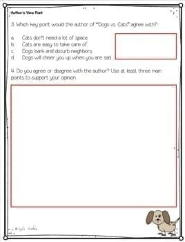 Author’s Point of View Reading Passages Worksheets Anchor Chart 3rd Grade RI.3.6 - Image 3