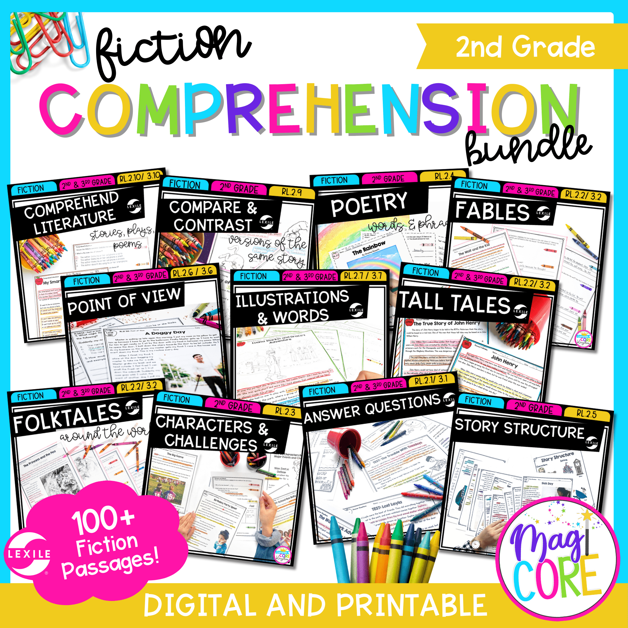 2nd Grade Fiction Reading Comprehension Bundle