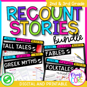 Recount & Retell Stories Reading Comprehension Bundle Passages RL.2.2 & RL.3.2