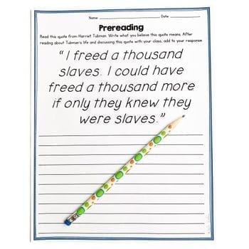 Harriet Tubman Differentiated Reading and Writing Activities - Image 4
