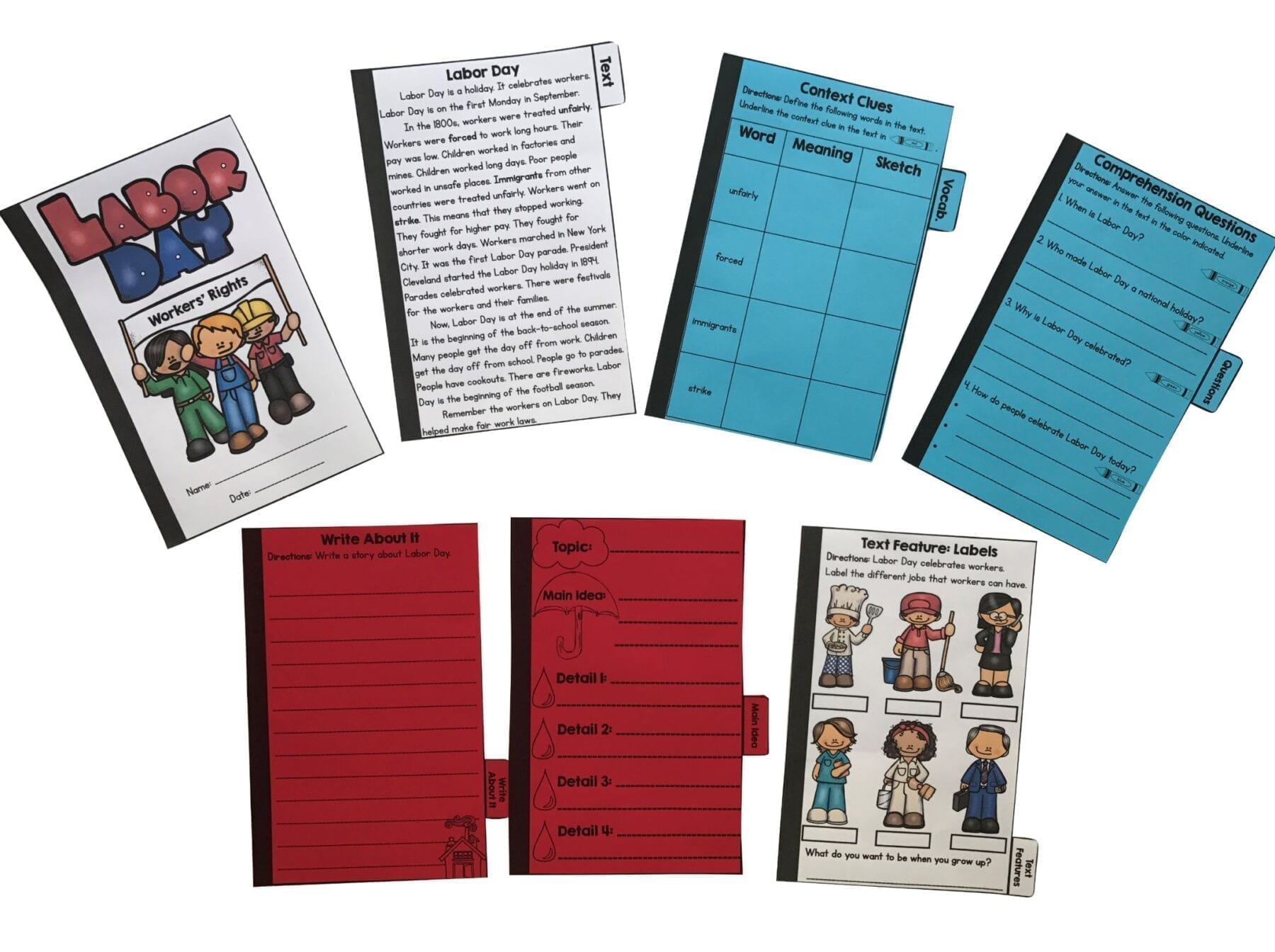 Labor Day Flip Book Activities- 2nd & 3rd grade - Image 2