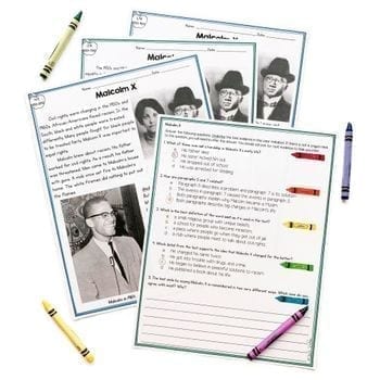 Malcolm X Differentiated Reading and Writing Activities - Image 2