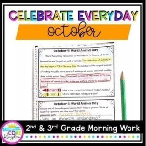 Morning Work: October Holidays