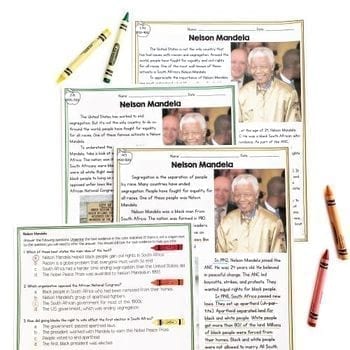 Nelson Mandela Differentiated Reading and Writing Activities - Image 2